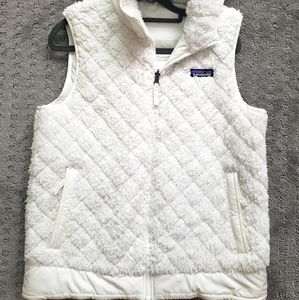 White Reversible Patagonia Fleece Vest